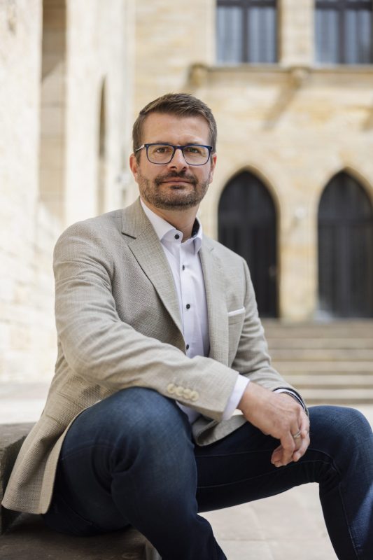 Johannes Steiniger am 16.07.24 im Wahlkreis. / Foto: Tobias Koch (www.tobiaskoch.net)